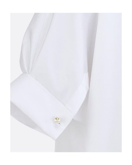 Dior White Blouse With Puff Sleeves