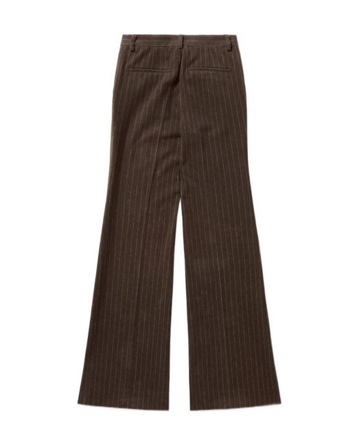 1989 STUDIO Brown Pinstriped Flared Pants
