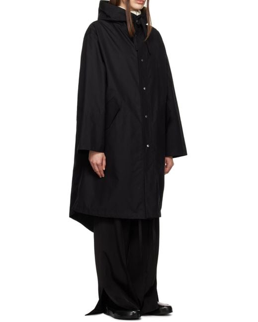 Jil Sander Black Logo Parka Coat