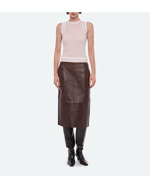 Helmut Lang Brown Solid-Color Skirt