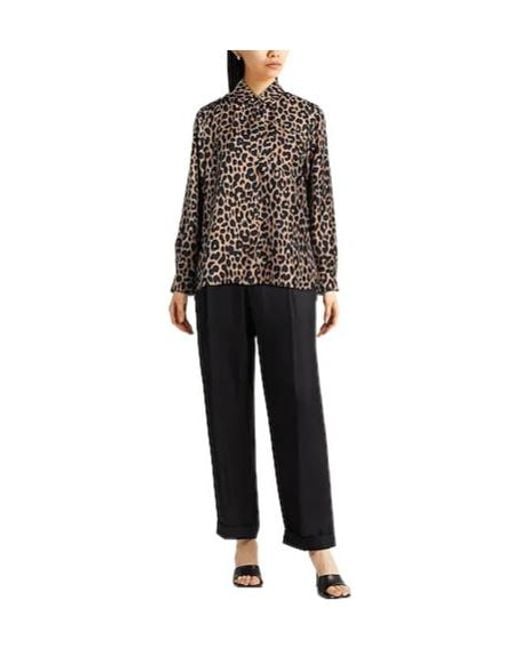 Max Mara Black Leopard Print Shirt