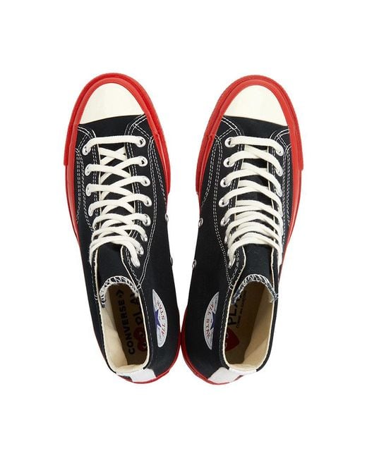 Comme des Garçons Red Round Toe Sneakers for men
