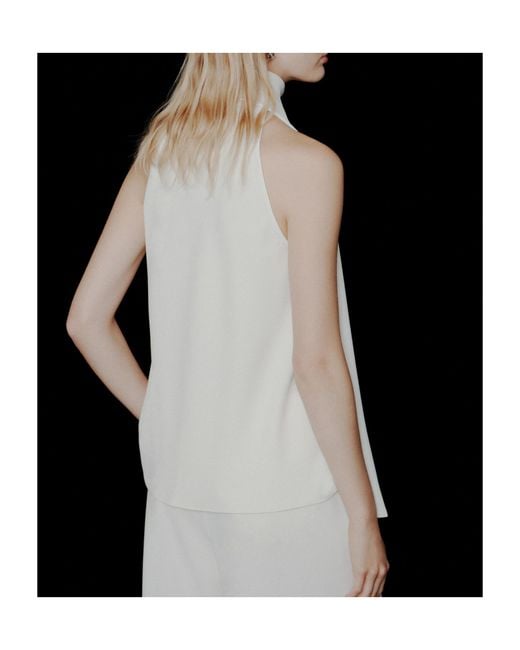 Marella White Envers Satin Halterneck Top