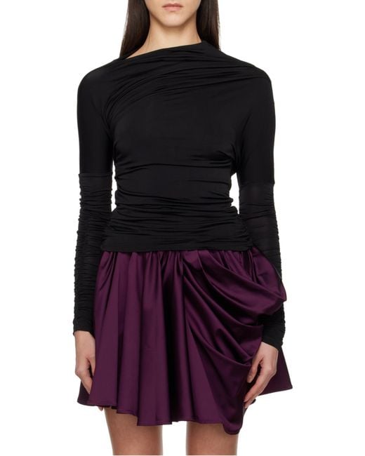 Ganni Black Ruched Top