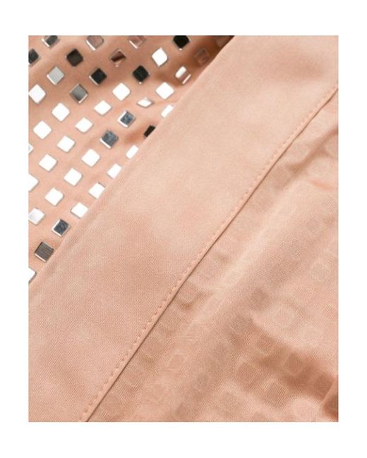 Bottega Veneta Pink Embellished Mosaic Shirt Dress