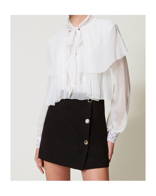 Twinset Black Logo Plaque Mini Skirt