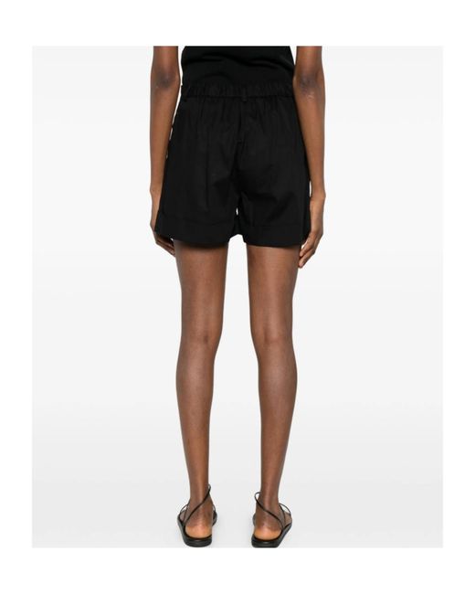 ERMANNO FIRENZE Black Pleated Tailored Shorts