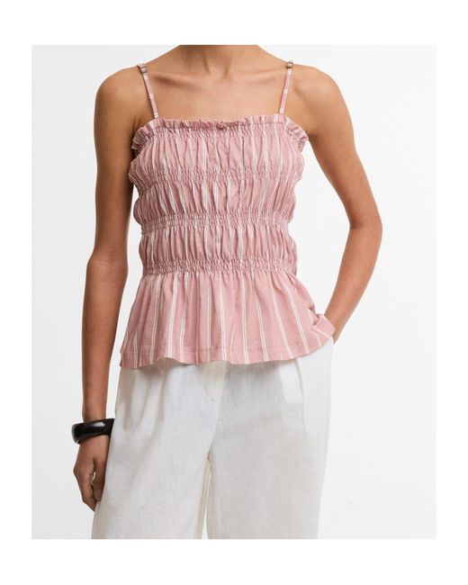 Barbour Pink Ruffled Top