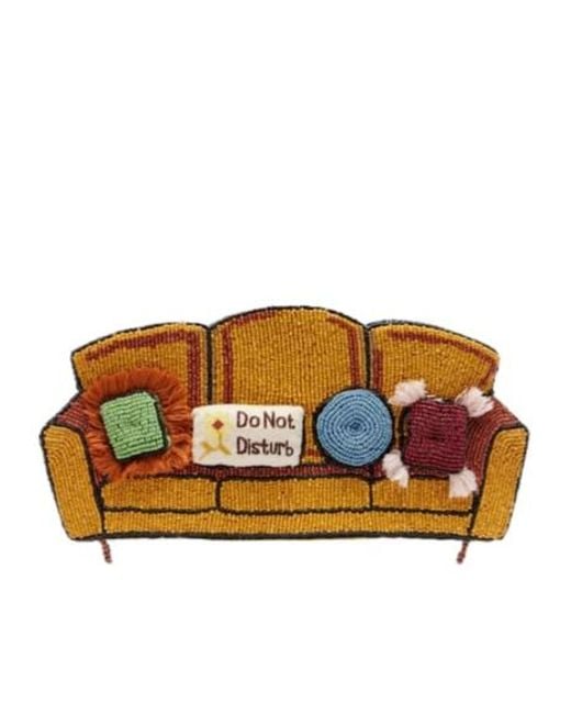 Staud Orange Sofa Beaded Clutch