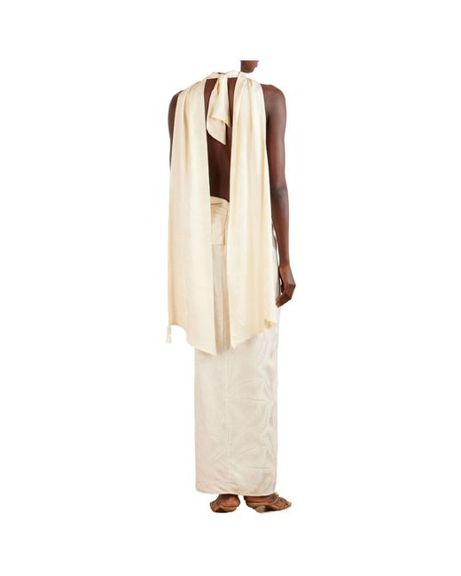 Johanna Ortiz White Halterneck Maxi Dress