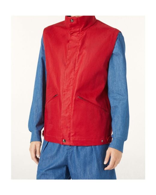 Loro Piana Red Geri Vest for men