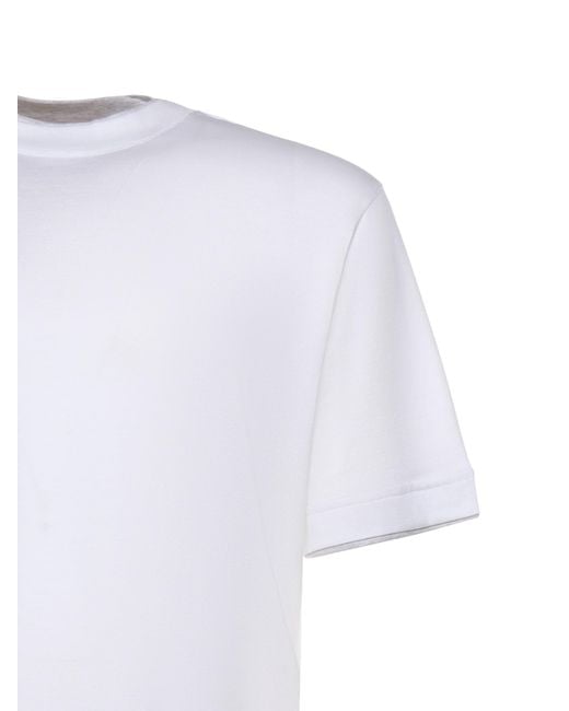 Eleventy White Crew Neck Short Sleeve T-Shirt for men
