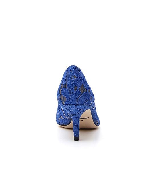 Dolce & Gabbana Blue Taormina Lace Embellished Pumps