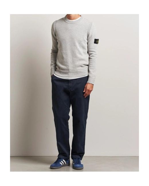 Stone Island Gray Crew-Neck Sweater for men