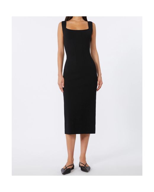 Max Mara Black Full Milano-Knit Midi Dress