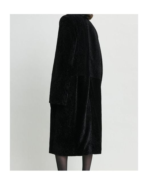 Totême Black Shearling Coat