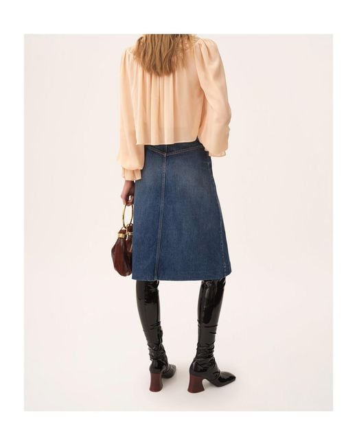 Chloé Blue Chloé Knee-Length Denim Skirt