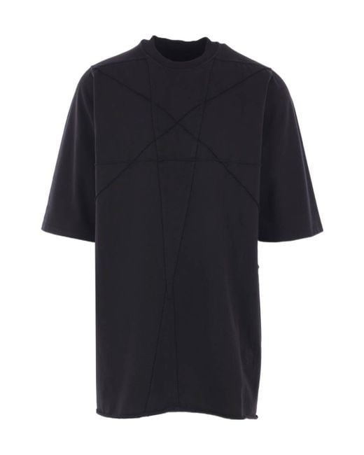 Rick Owens Black Round Neck Short Sleeve T-Shirt for men