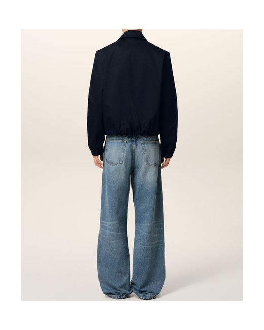 AMI Blue Ami De Coeur Zipped Jacket for men