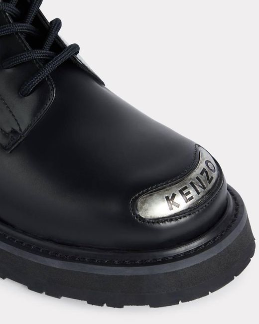 KENZO Black 'Smile' Lace Up Boots for men