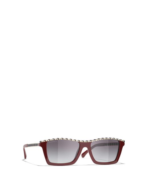 Chanel White Rectangular Sunglasses