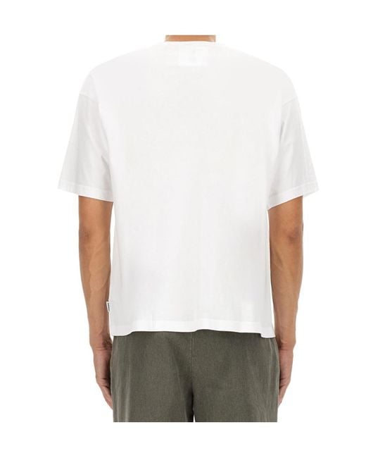 Aspesi White Round-Neck Letter T-Shirt for men