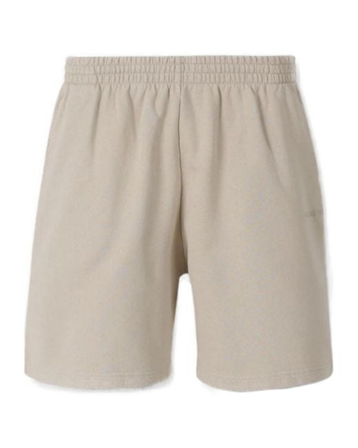 Balenciaga Natural Logo Embroidered Bermuda Shorts for men