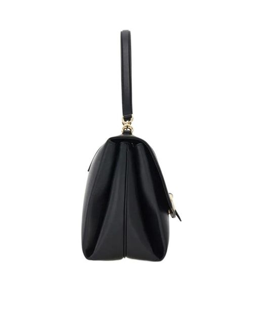 Ferragamo Black Ferragamo Front Flap Large Shoulder Bag