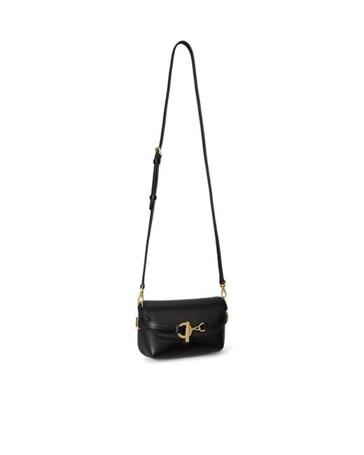 Ralph Lauren Black Blaike Leather Shoulder Bag