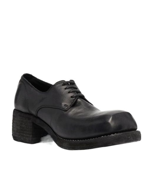 Guidi Black Full-Grain Lacing Business Dress Shoes for men