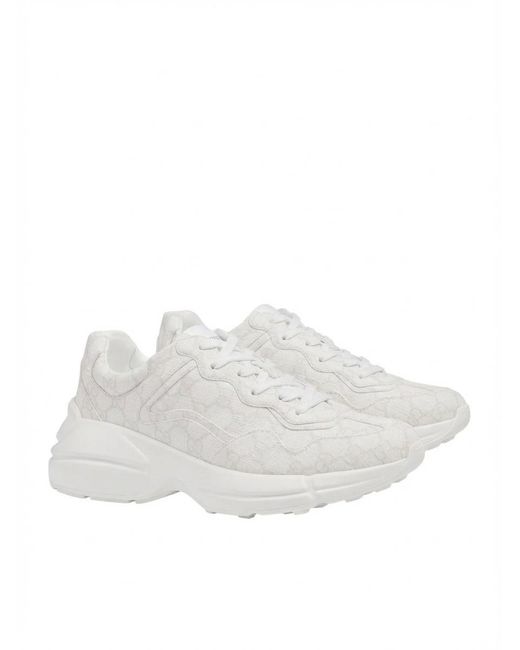 Gucci White Gg Rhyton Casual Sneakers for men