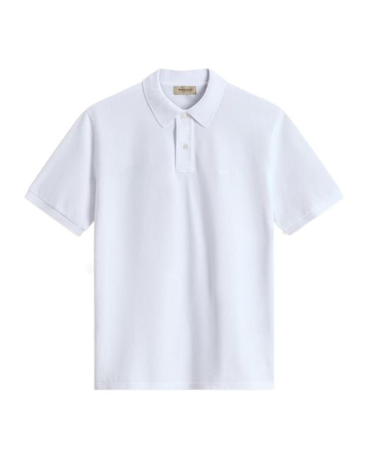 Woolrich White Pique Polo Shirt for men