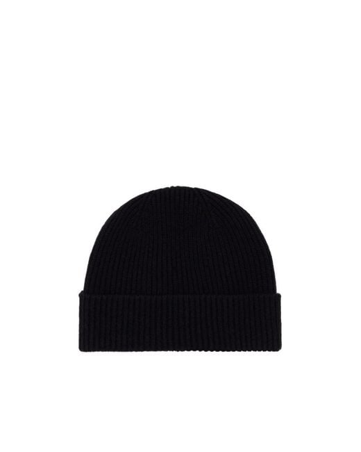 Giorgio Armani Black Flanged Cashmere Hat for men