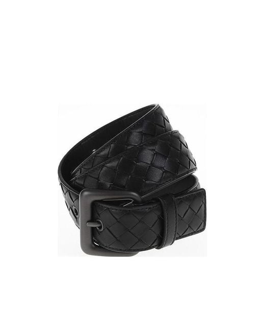 Bottega Veneta Black Intrecciato Belt for men