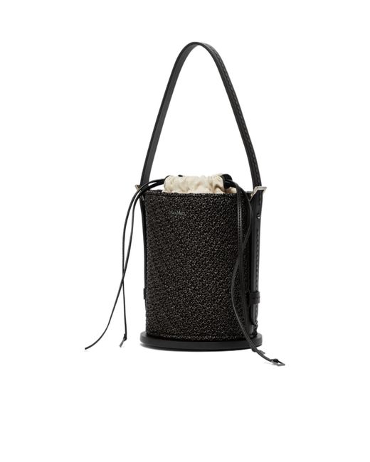 Max Mara Black Crocheted Archetipo Bucket Bag