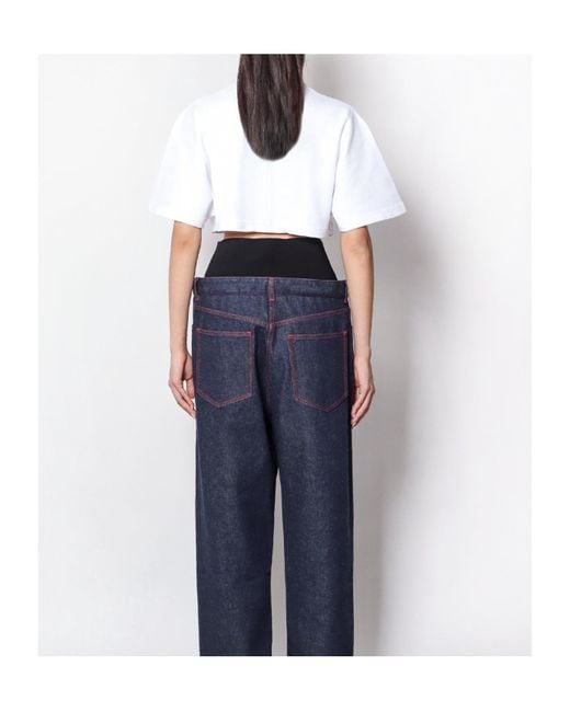 Alaïa White Alaïa Short-Sleeved Cropped T-Shirt