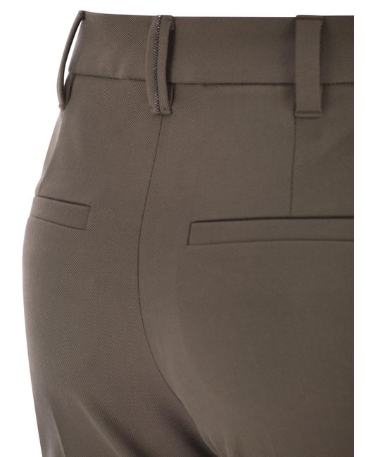 Brunello Cucinelli Gray Cigarette Trousers