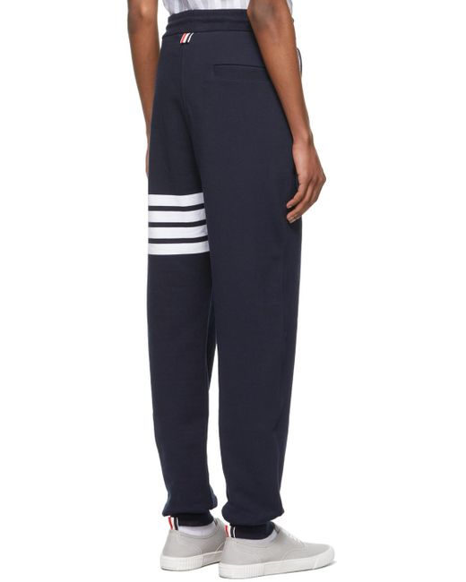 Thom Browne Blue Bar Striped Sweatpants for men