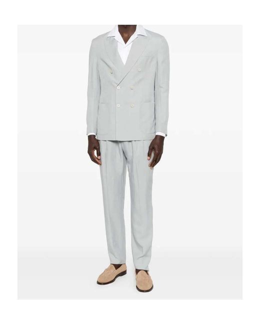 Eleventy White Long-Sleeved Suit Jacket for men