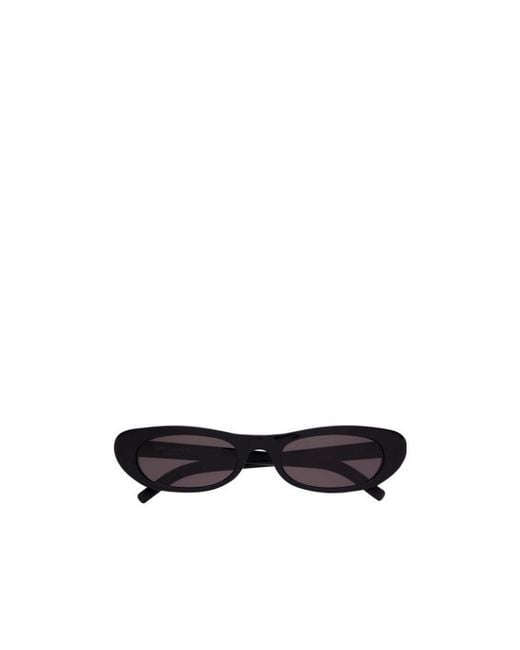 Saint Laurent White Eyewear Rectangular Frame Sunglasses
