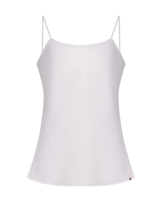 Herno White Satin Camisole Top