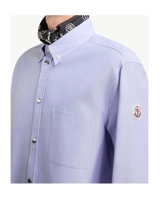 Moncler Blue Cotton Shirt for men