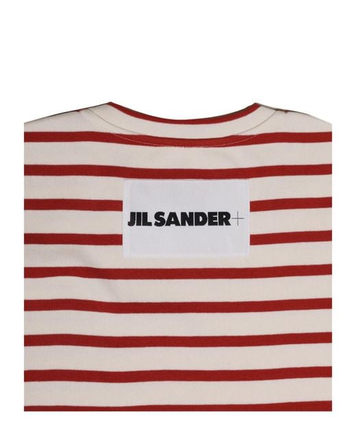 Jil Sander Red Striped Maxi Dress