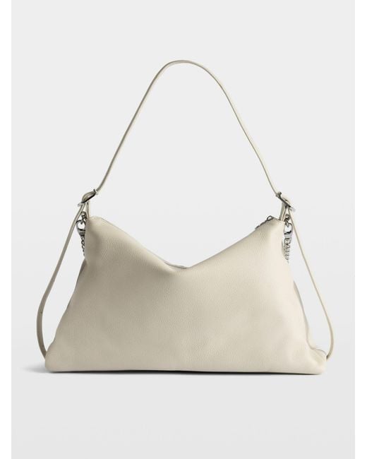 Zadig & Voltaire Natural Jim Logo-Chain Shoulder Bag