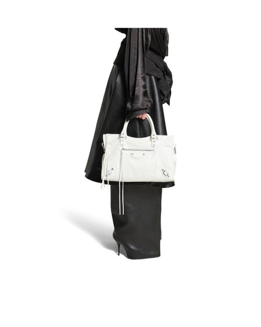 Balenciaga White Le City Medium Tote Bag