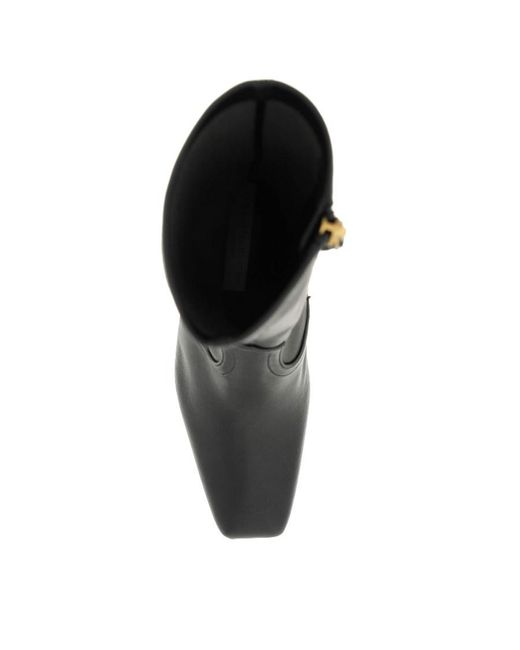 Stella McCartney Black Side Zipped Cowboy Stretch Ankle Boots