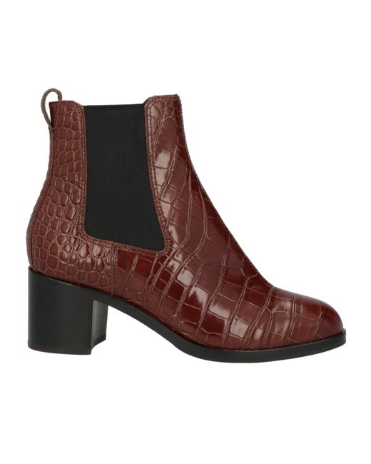 Rag & Bone Brown Croc-Embossed Leather Chelsea Boots