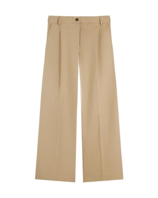 Tommy Hilfiger Natural Logo Embroidery Wide Leg Chinos