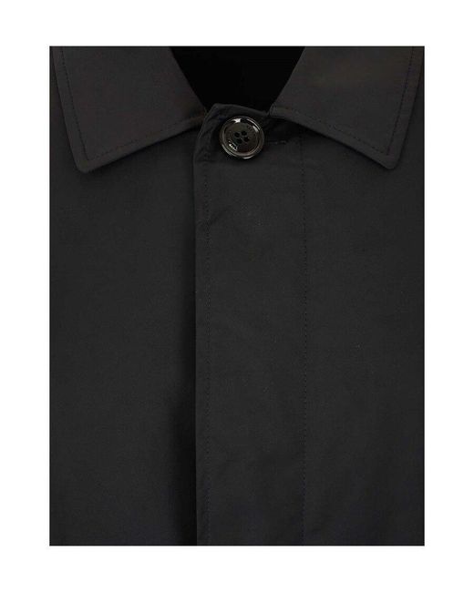 Valentino Blue Logo Patch Single-Breasted Coat for men