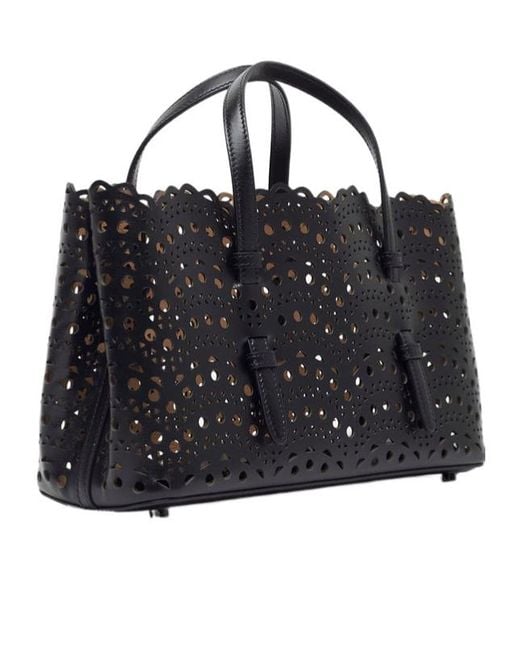 Alaïa Black Alaïa Vienne Perforated Open Top Handbag